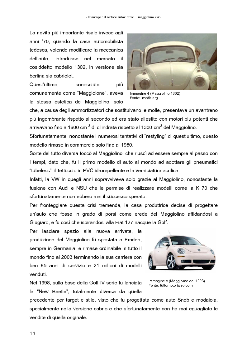 Anteprima della tesi: Il vintage nel settore automotive: Il maggiolino VW, Pagina 8
