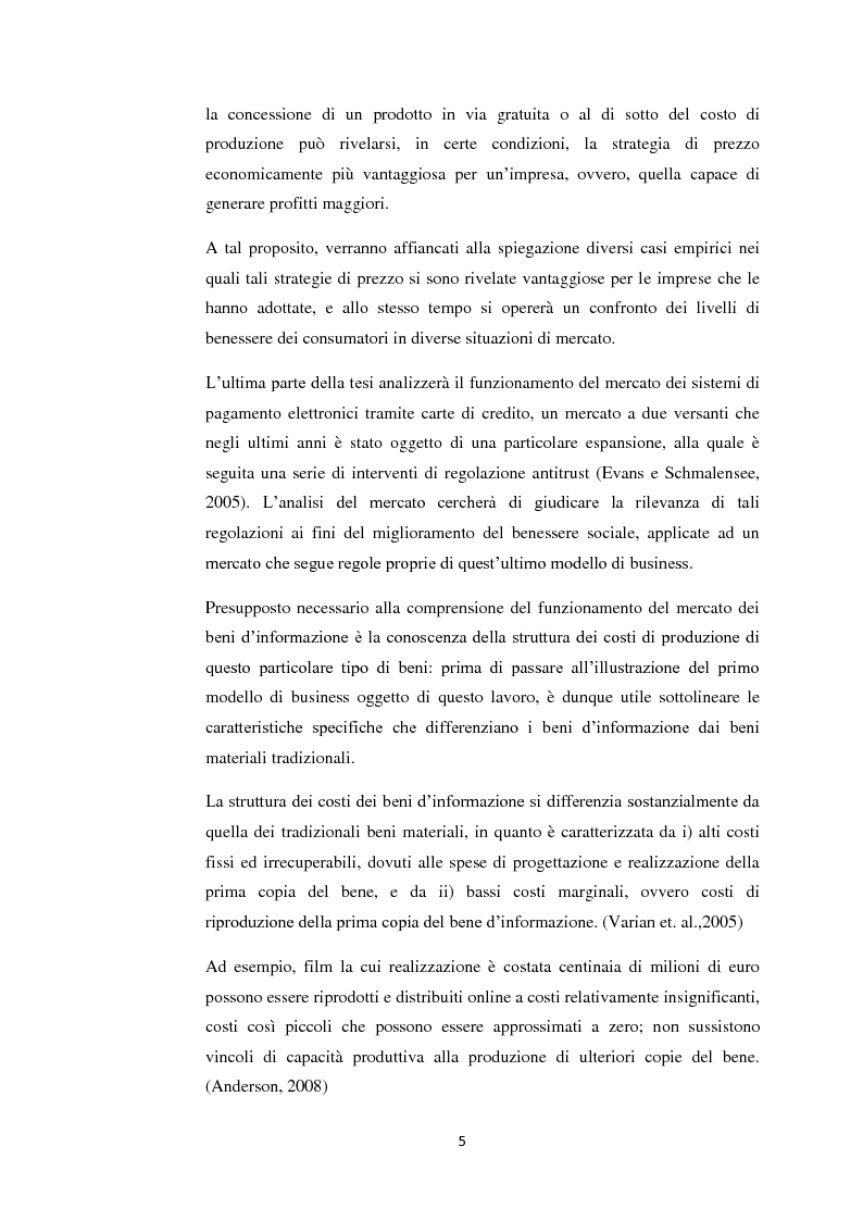 Anteprima della tesi: L'economia del gratis nel mercato dei beni d'informazione, Pagina 4