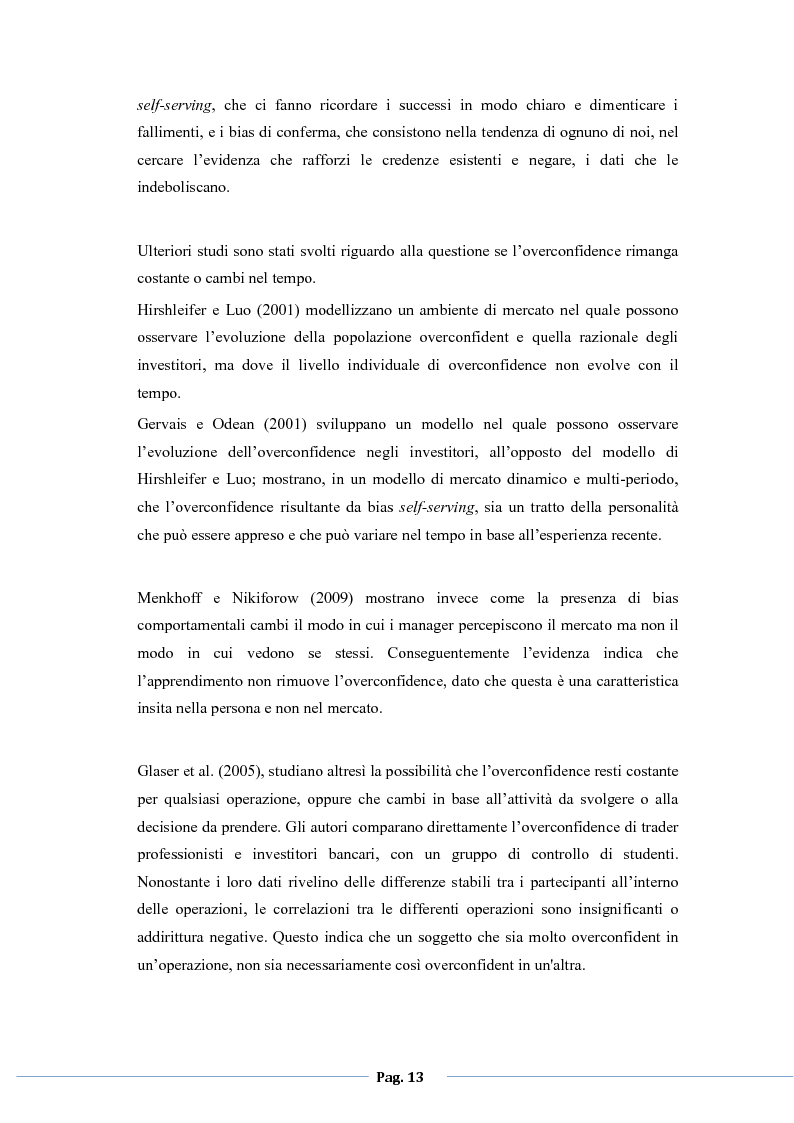 Anteprima della tesi: L’Overconfidence e i suoi effetti nelle PMI italiane: Un'analisi empirica., Pagina 10