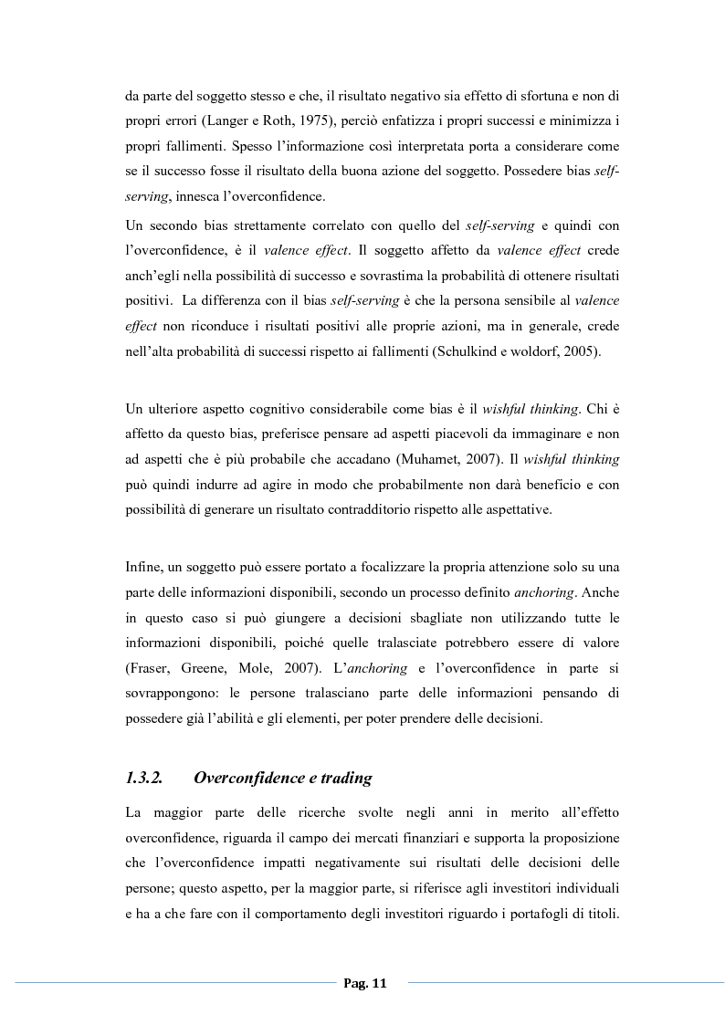 Anteprima della tesi: L’Overconfidence e i suoi effetti nelle PMI italiane: Un'analisi empirica., Pagina 8