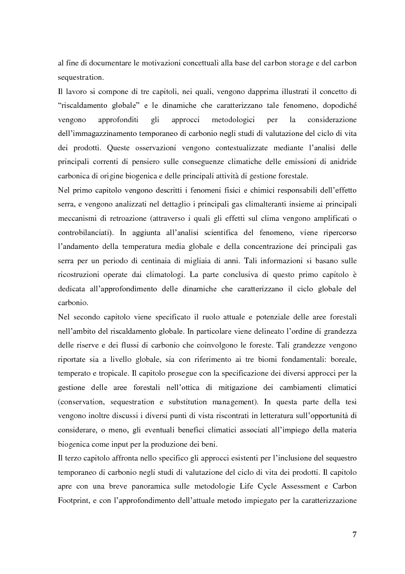 Anteprima della tesi: CO2 di origine biogenica ed effetto serra: valutazione del ciclo di vita dei prodotti in legno, Pagina 5