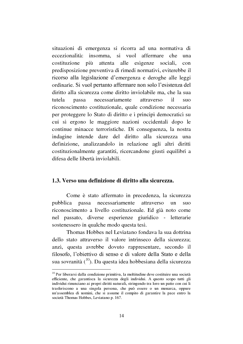 Estratto dalla tesi: Il diritto costituzionale alla sicurezza