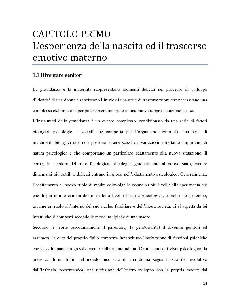 Anteprima della tesi: Gravidanza, trauma, prematurità e istituzione: ricerca in terapia intensiva neonatale, Pagina 9