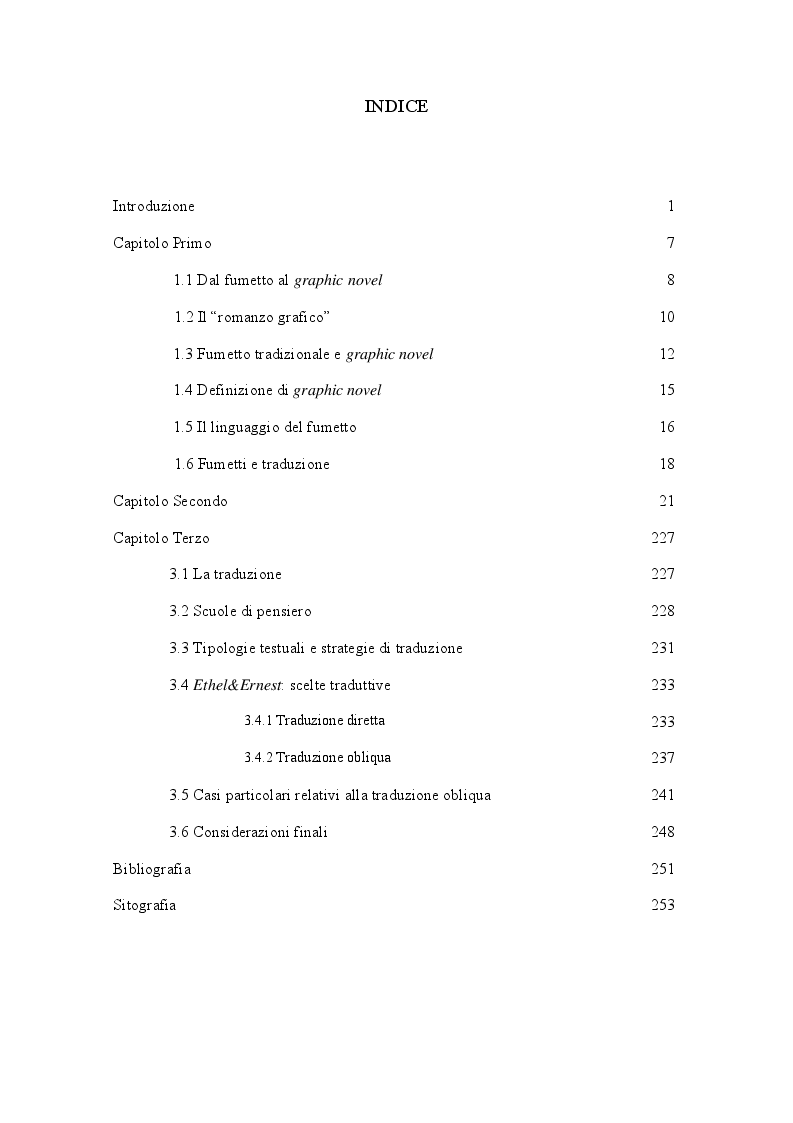 Indice della tesi: Traduzione e graphic novel, Pagina 1