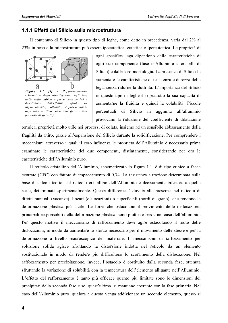 Estratto dalla tesi: Effetto dei tempi di trattamento termico e della composizione chimica sulle proprietà microstrutturali e meccaniche di leghe Al-Si-Mg da fonderia