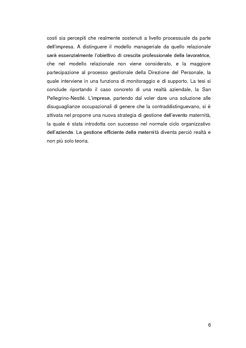 Anteprima della tesi: Genere, lavoro e organizzazione. La maternità nel Diversity Management, Pagina 7