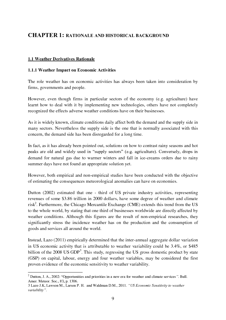 Anteprima della tesi: Hedging Weather Risk: Weather Derivatives, Pagina 4