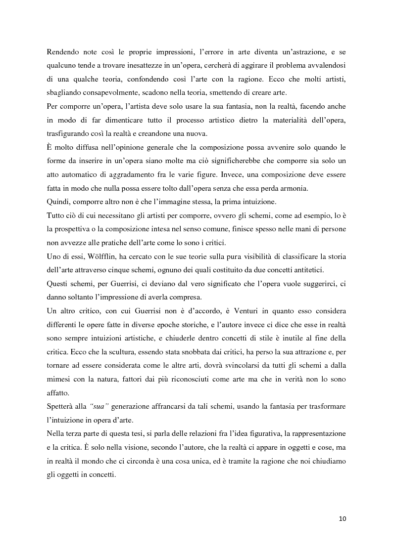 Anteprima della tesi: Dal procedimento artistico alla critica. Intorno alle idee estetiche di Michele Guerrisi, Pagina 4