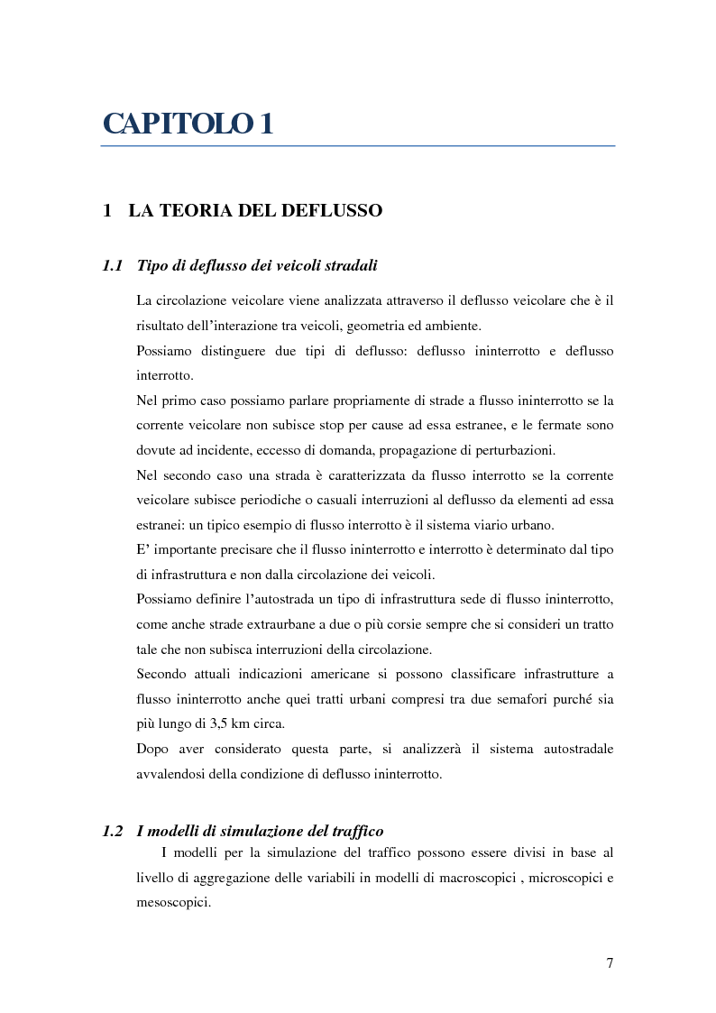 Anteprima della tesi: Qualità della circolazione nei Sistemi Autostradali, Pagina 4