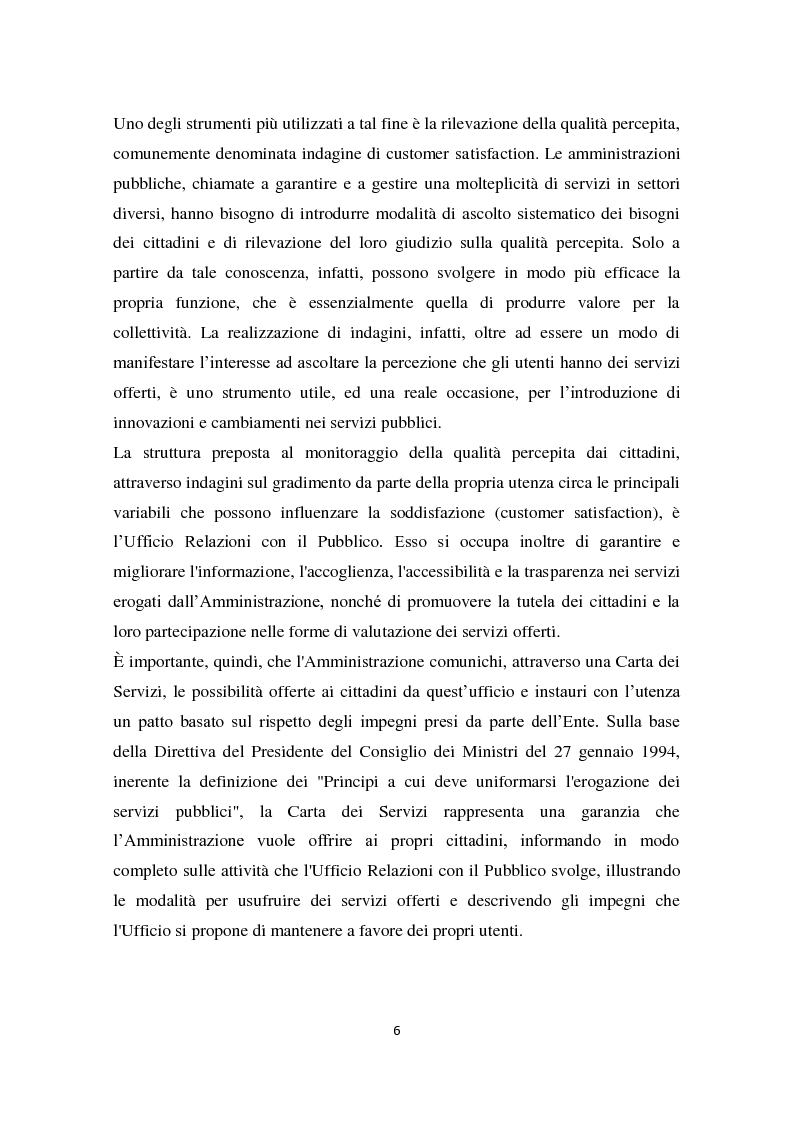 Anteprima della tesi: Progettare una Carta dei Servizi: l'Ufficio Relazioni con il Pubblico dell'Asur di Fermo, Pagina 3