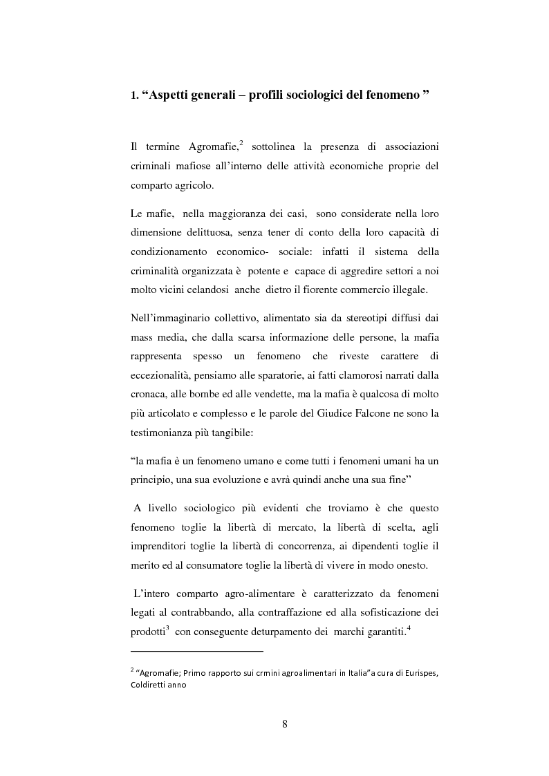 Anteprima della tesi: Le agromafie. Risposte normative e consumo consapevole., Pagina 4