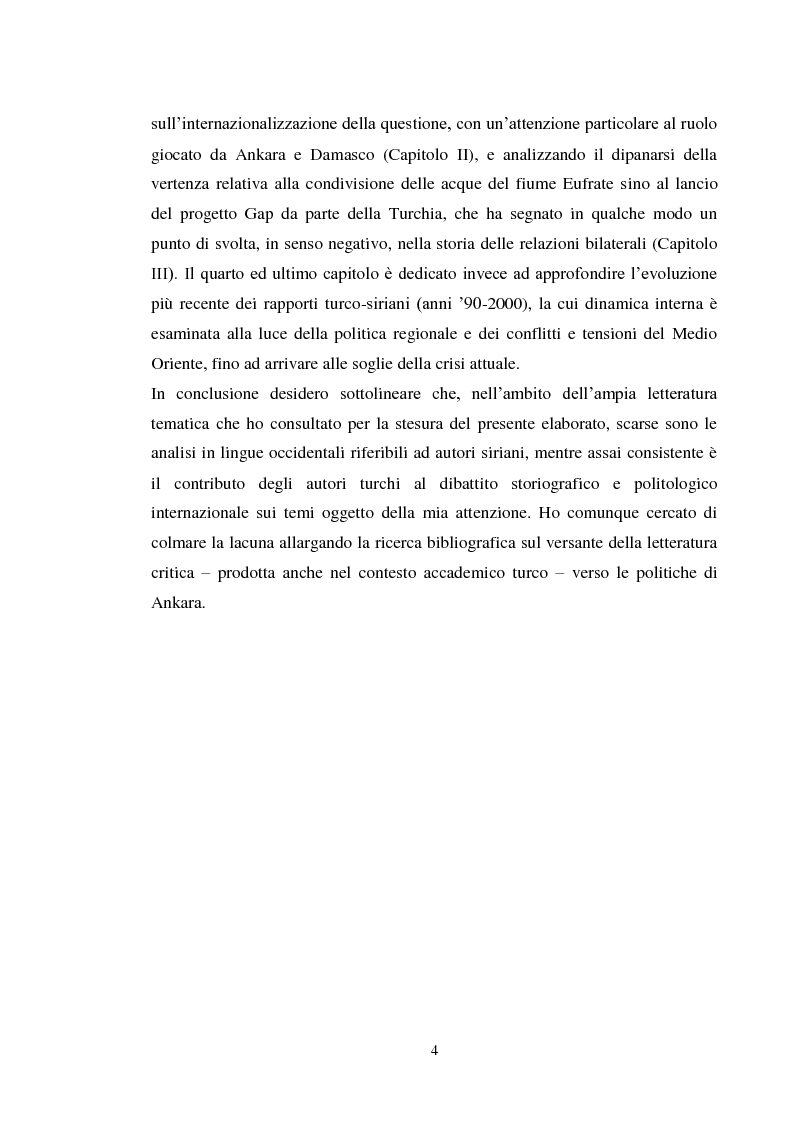 Anteprima della tesi: Così vicine, così lontane. Siria e Turchia fra conflitto e cooperazione, Pagina 3