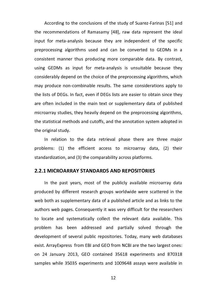 Estratto dalla tesi: A comparison of meta-analysis methods for detecting differentially expressed genes in microarray experiments: An application to malignant pleural mesothelioma data.