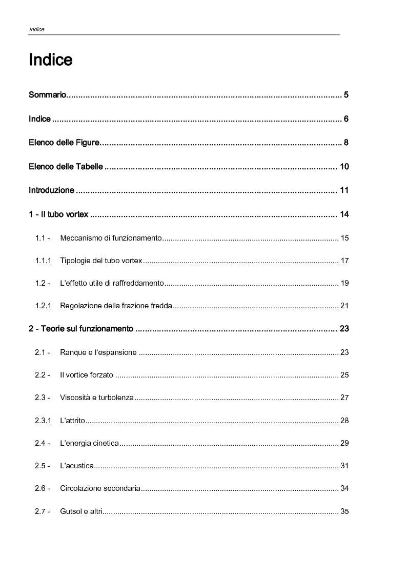 Indice della tesi: SISTEMA VORTEX, descrizione da letteratura, Pagina 1