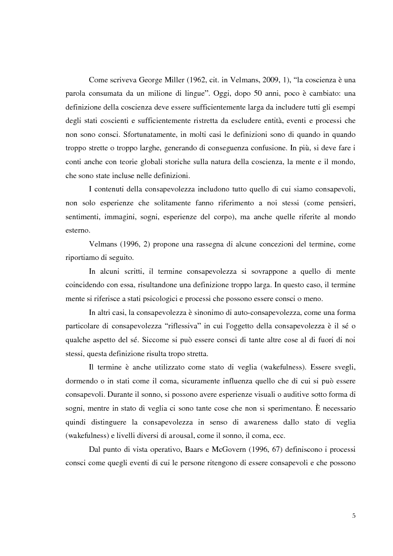 Anteprima della tesi: Processi inconsci di elaborazione dell'informazione in un'ottica cognitivista e alcune applicazioni nei mass media e nella pratica clinica, Pagina 6