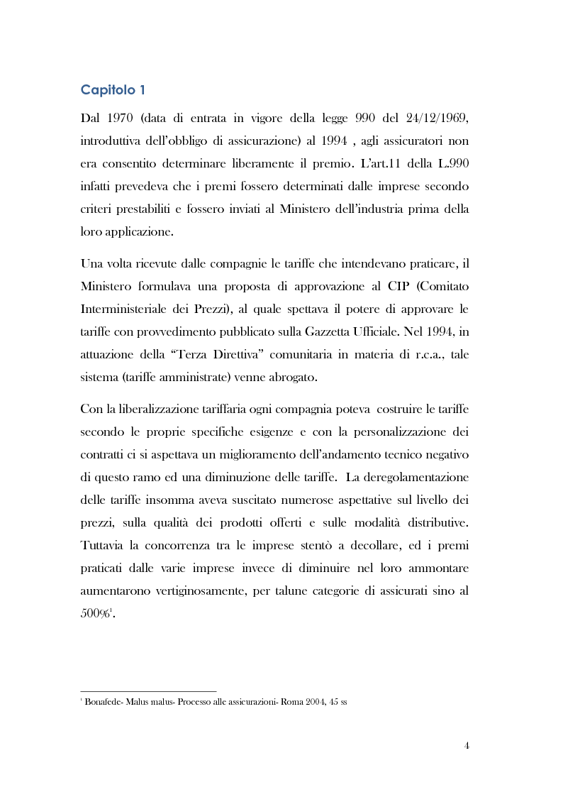 Anteprima della tesi: La C.A.R.D. (Convenzione tra Assicuratori per il Risarcimento Diretto), obiettivi raggiunti e mancati, prospettive, Pagina 5