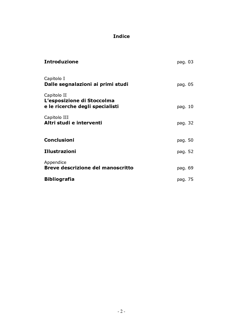 Indice della tesi: Gli studi sul Leggendario ms. I. II. 17 della Biblioteca Nazionale Universitaria di Torino e sulle opere ad esso collegate, Pagina 1