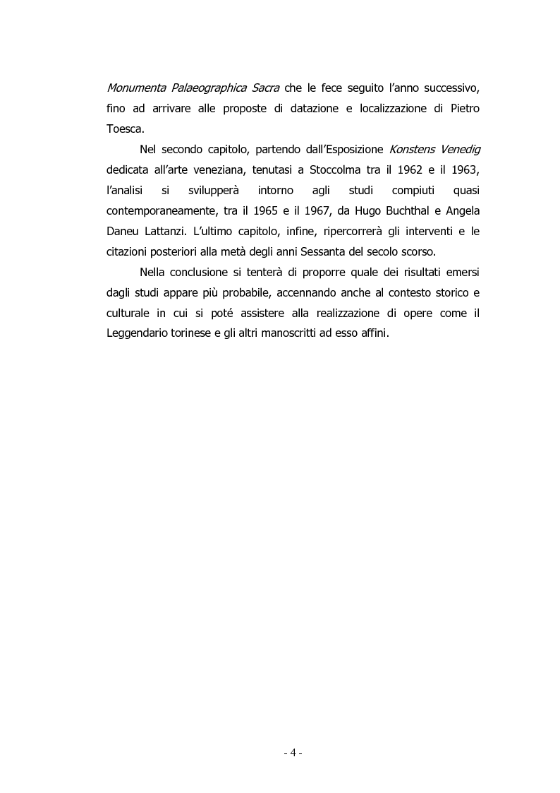 Anteprima della tesi: Gli studi sul Leggendario ms. I. II. 17 della Biblioteca Nazionale Universitaria di Torino e sulle opere ad esso collegate, Pagina 3