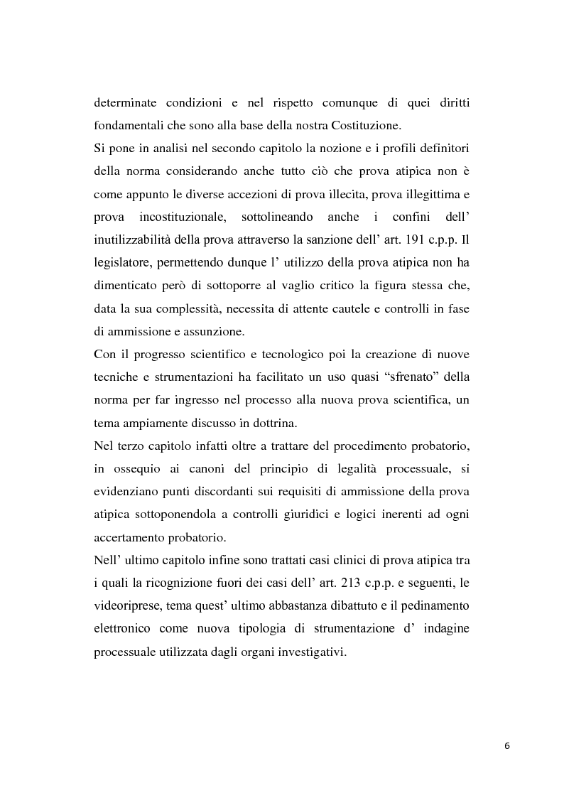 Anteprima della tesi: La prova atipica nel processo penale, Pagina 3