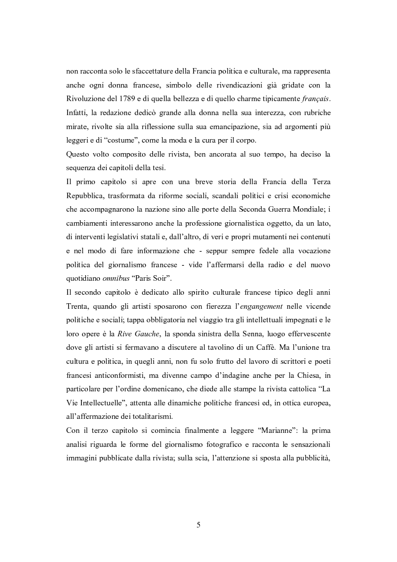 Anteprima della tesi: Modelli di giornalismo tra politica e arti: Marianne 1933-1935, Pagina 4