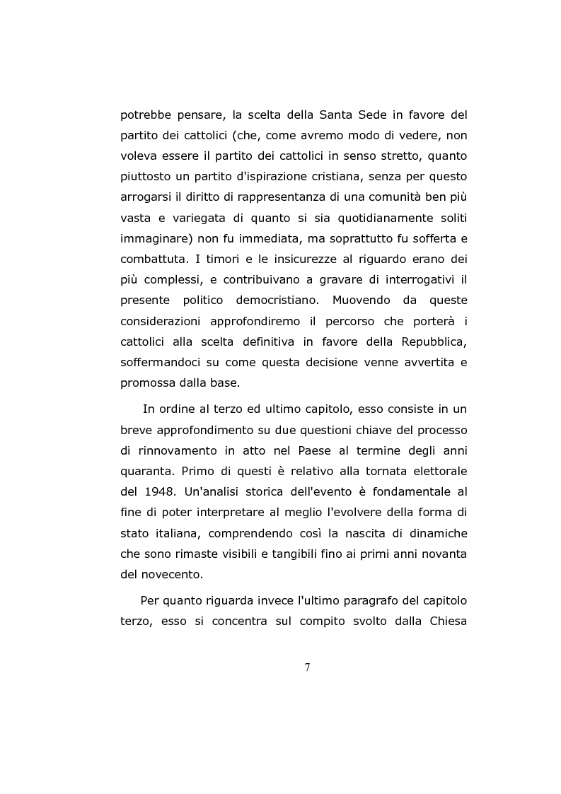 Anteprima della tesi: Stato e Chiesa: i primi dieci anni della Democrazia Cristiana, Pagina 5