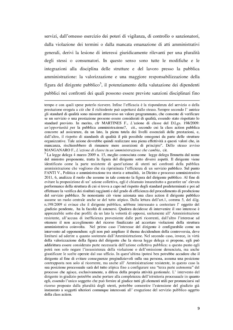 Anteprima della tesi: L'azione dell'utente e consumatore nei confronti della p.a. nel d.lgs. 198/09, Pagina 7