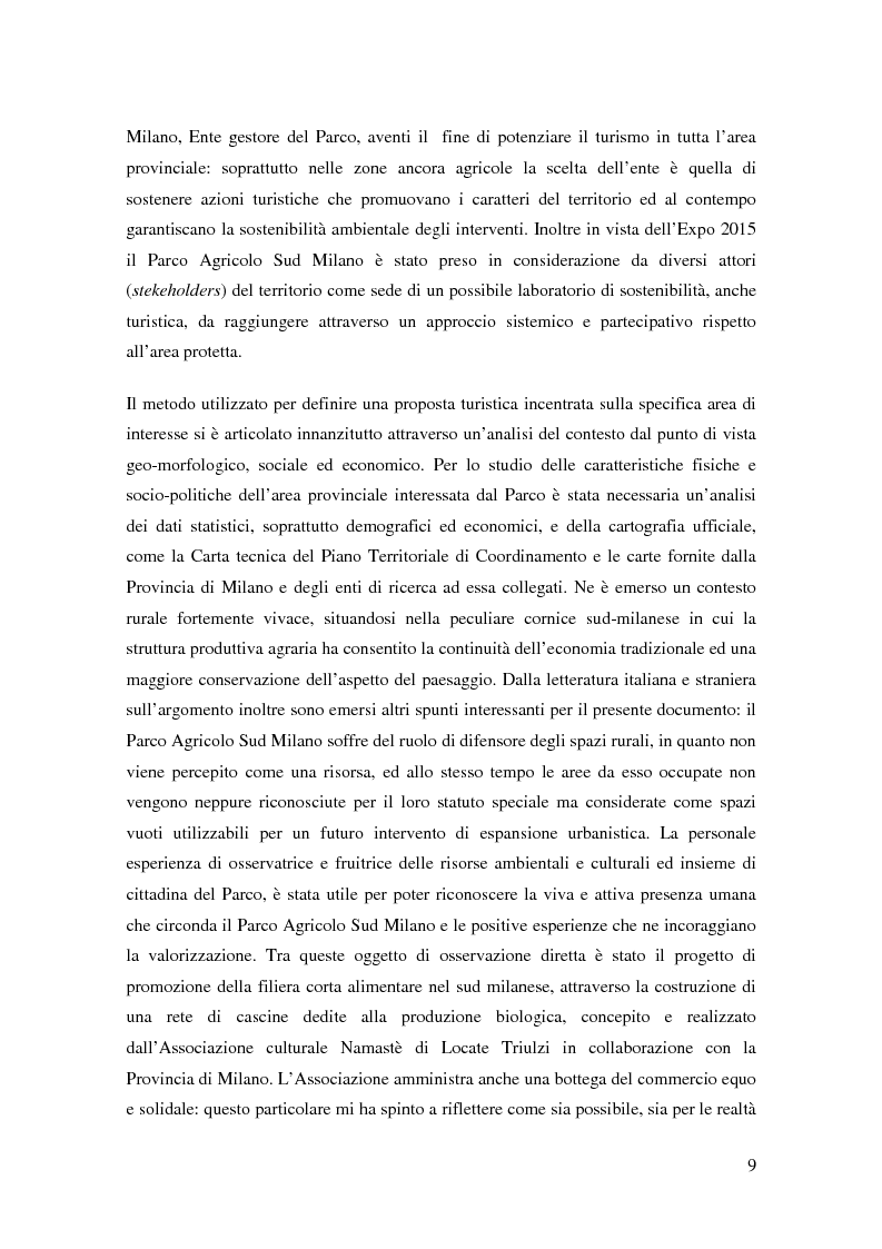 Anteprima della tesi: Prospettive di sviluppo del turismo responsabile nel Parco Agricolo Sud Milano, Pagina 4