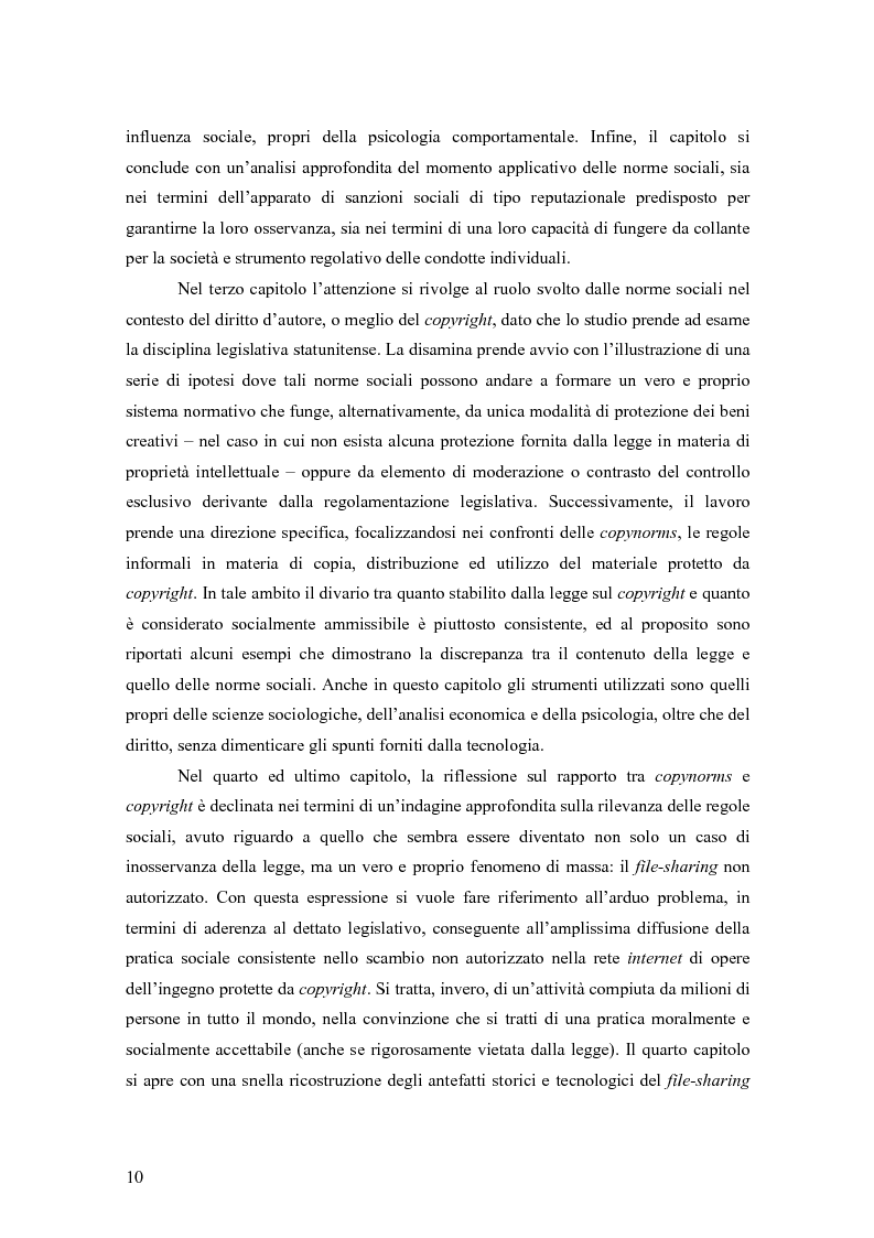 Anteprima della tesi: Copynorms: norme sociali e diritto d'autore, Pagina 3