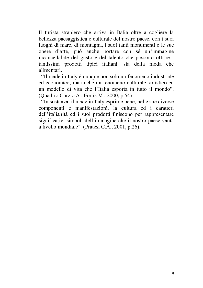 Anteprima della tesi: Made in Italy: promozione e tutela del marchio dell'Italia nel mondo, Pagina 9