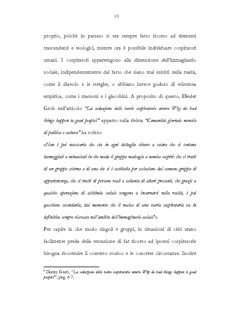 Anteprima della tesi: Le Teorie del Complotto - Casi Esemplari del Ventesimo Secolo, Pagina 3