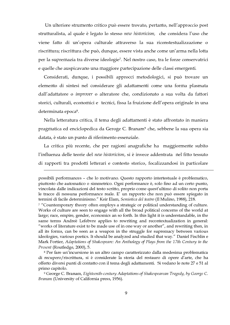 Anteprima della tesi: Un caso di adattamento delle histories shakespeareane: The History of Richard the Second by Nahum Tate, Pagina 6