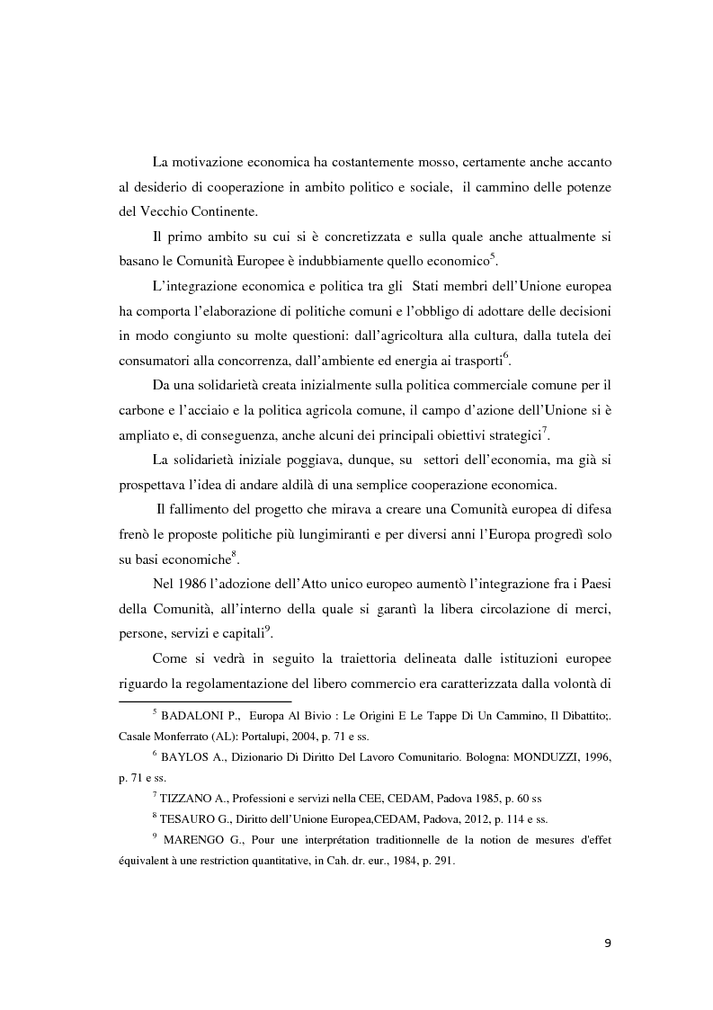 Anteprima della tesi: Il mutuo riconoscimento nell'ordinamento comunitario, Pagina 6