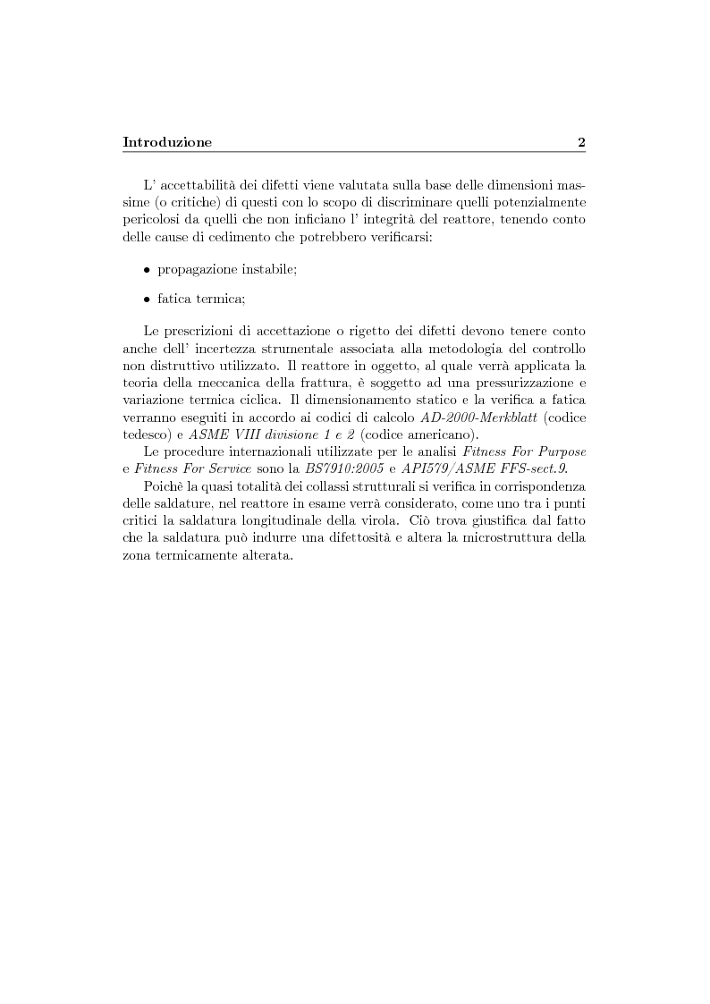 Anteprima della tesi: Accettabilità dei difetti nelle saldature di un reattore per l'industria chimica, Pagina 3