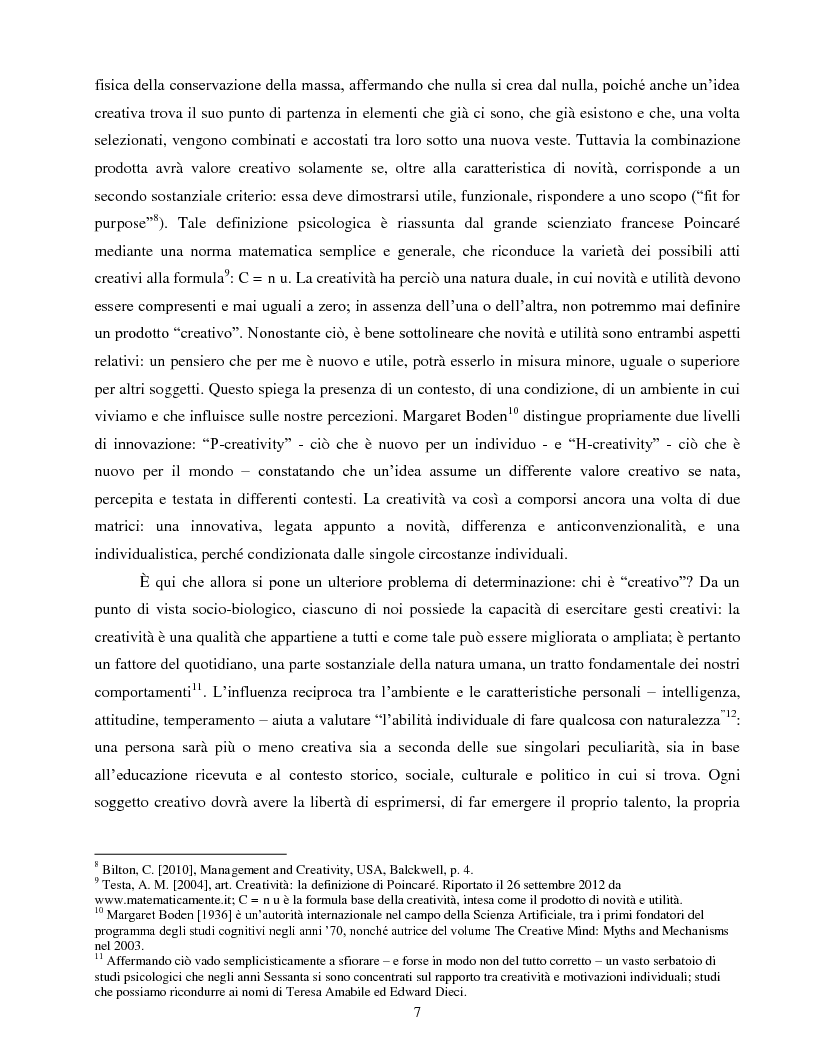 Anteprima della tesi: Lo stilista e il manager: un unico binomio. Creatività e management a confronto., Pagina 5