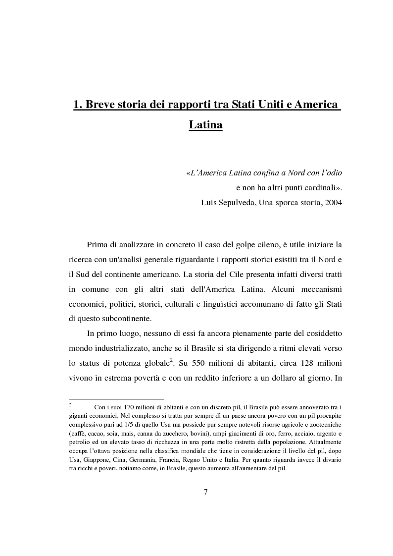 Anteprima della tesi: La politica estera degli Stati Uniti nei confronti dell'America Latina: il caso cileno, Pagina 7