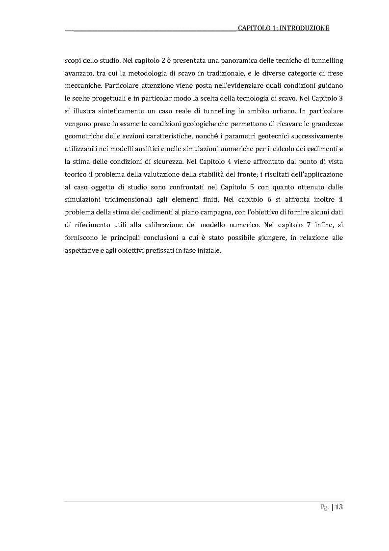 Anteprima della tesi: Metodi per la valutazione della stabilità del fronte in un problema di scavo di una galleria superficiale con TBM a scudo chiuso, Pagina 4