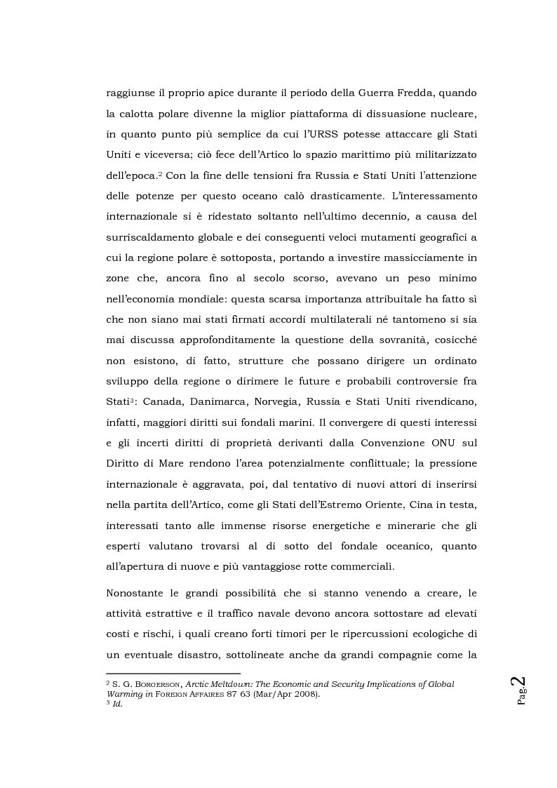 Anteprima della tesi: Sfida fra i ghiacci: l'Artico tra nuovi interessi geopolitici ed economici, Pagina 3
