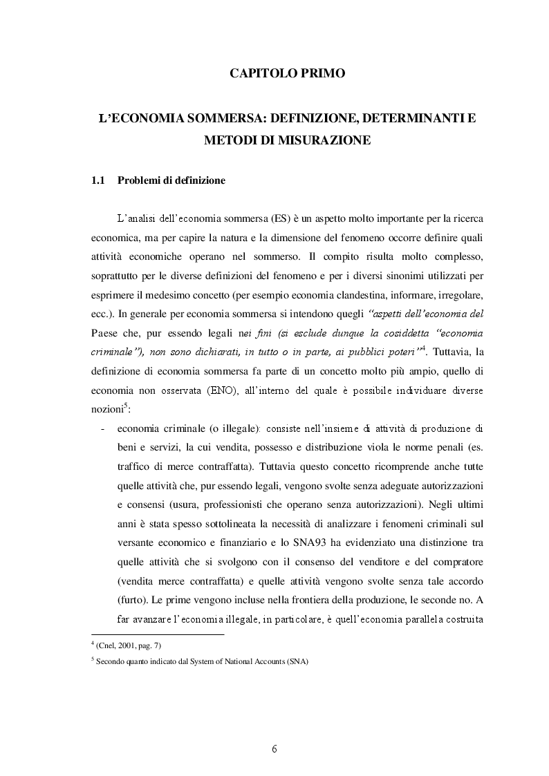 Anteprima della tesi: Economia sommersa: misure e analisi statistiche, Pagina 5