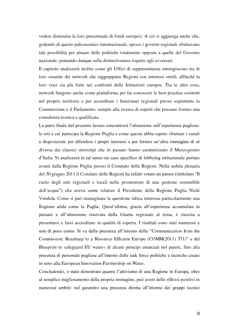 Anteprima della tesi: Le Regioni italiane nella Multilevel Governance Europea. L'esperienza della Puglia, Pagina 6