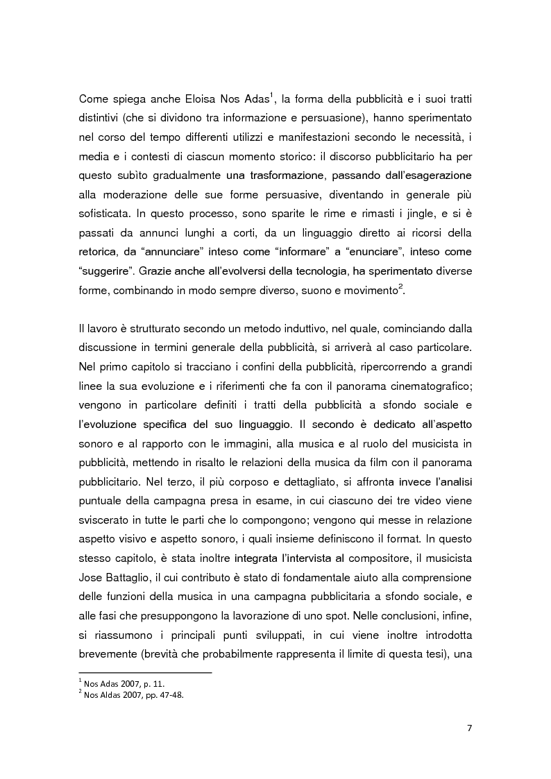 Anteprima della tesi: Analisi audiovisiva e pubblicità progresso: il caso di ''Ante el maltratador, tolerancia cero'', Pagina 5