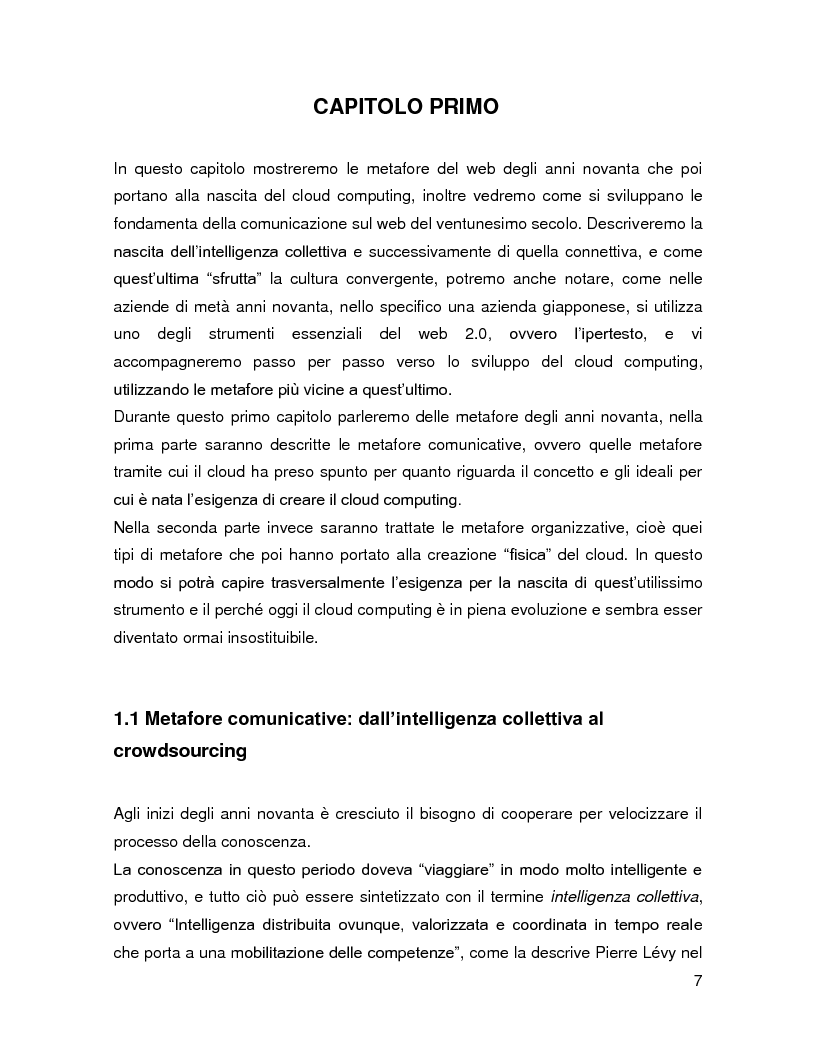 Anteprima della tesi: Il tempo delle nuvole: il cloud computing tra processi organizzativi e dimensione consumer, Pagina 4