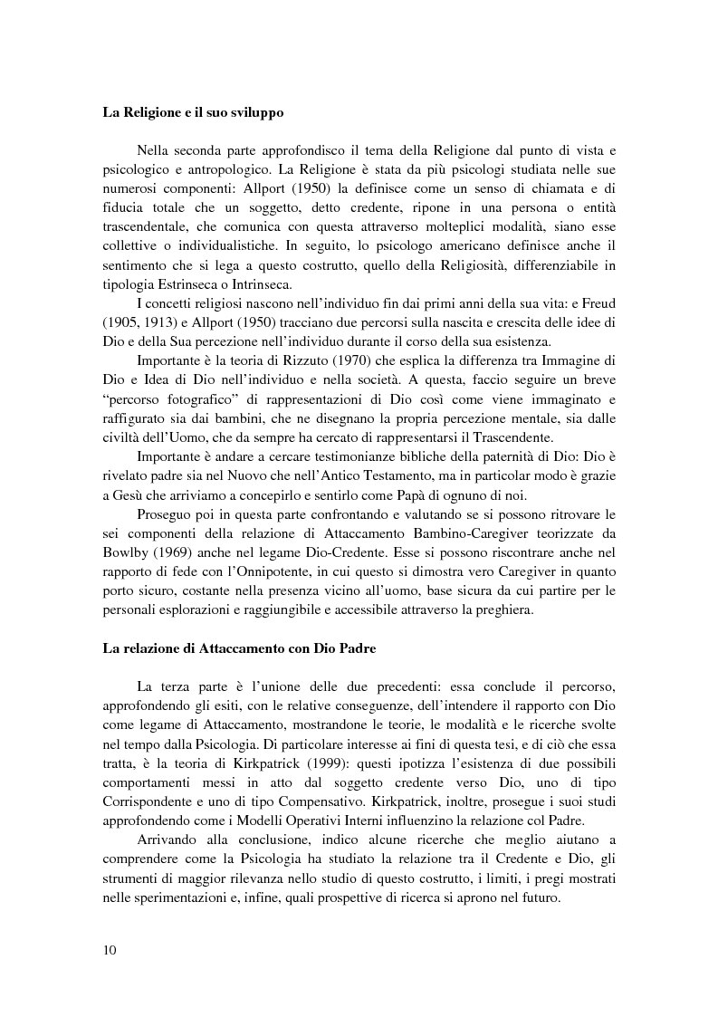 Anteprima della tesi: Rapporto con Dio come esperienza di Attaccamento, Pagina 3