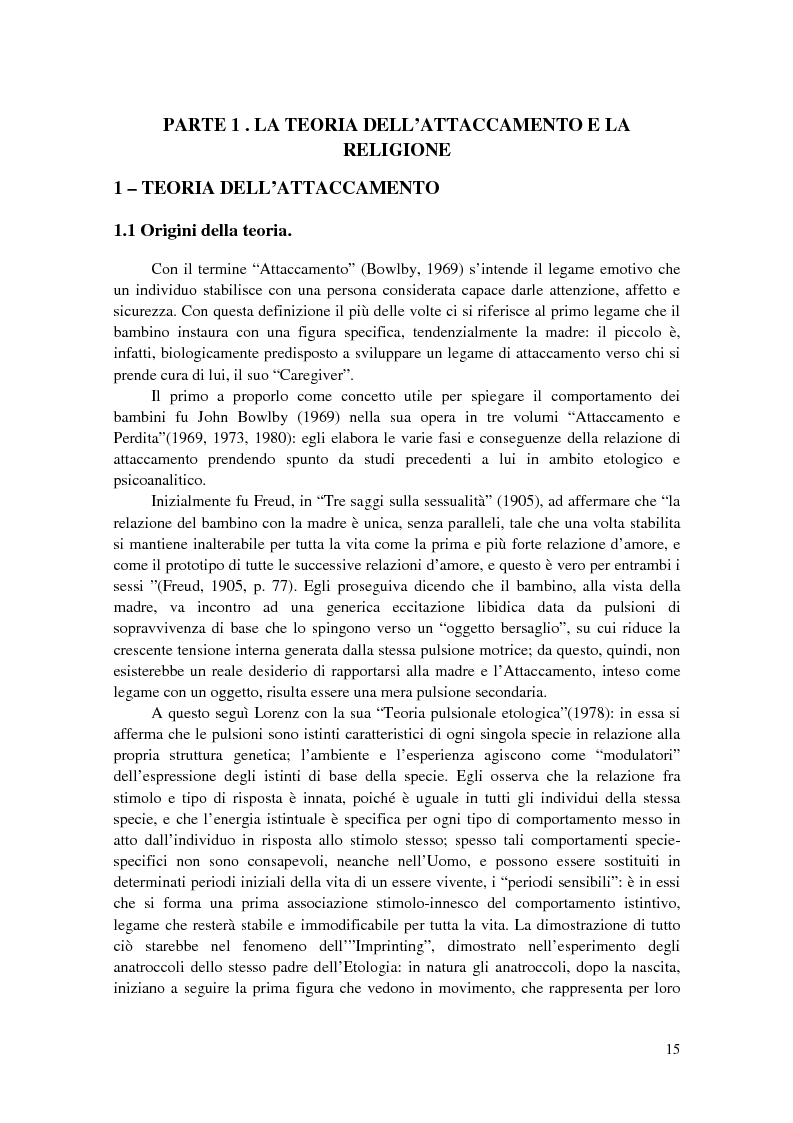 Anteprima della tesi: Rapporto con Dio come esperienza di Attaccamento, Pagina 7