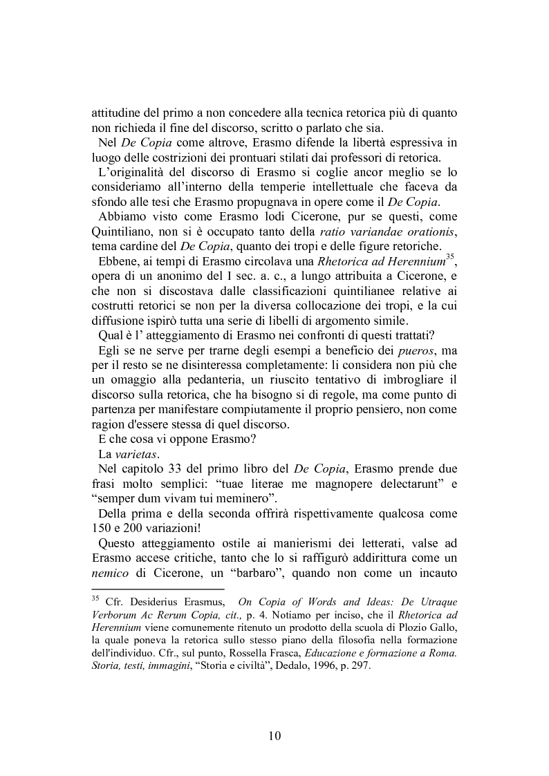 Non Riesco A Trovare Un Argomento Per La Tesi La retorica mimica di Erasmo da Rotterdam nel De Duplici Copia Verborum