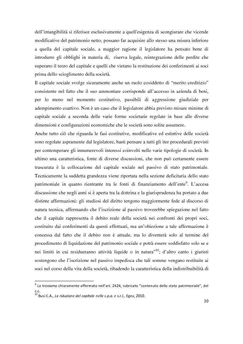 Estratto dalla tesi: La riduzione del capitale sociale per perdite