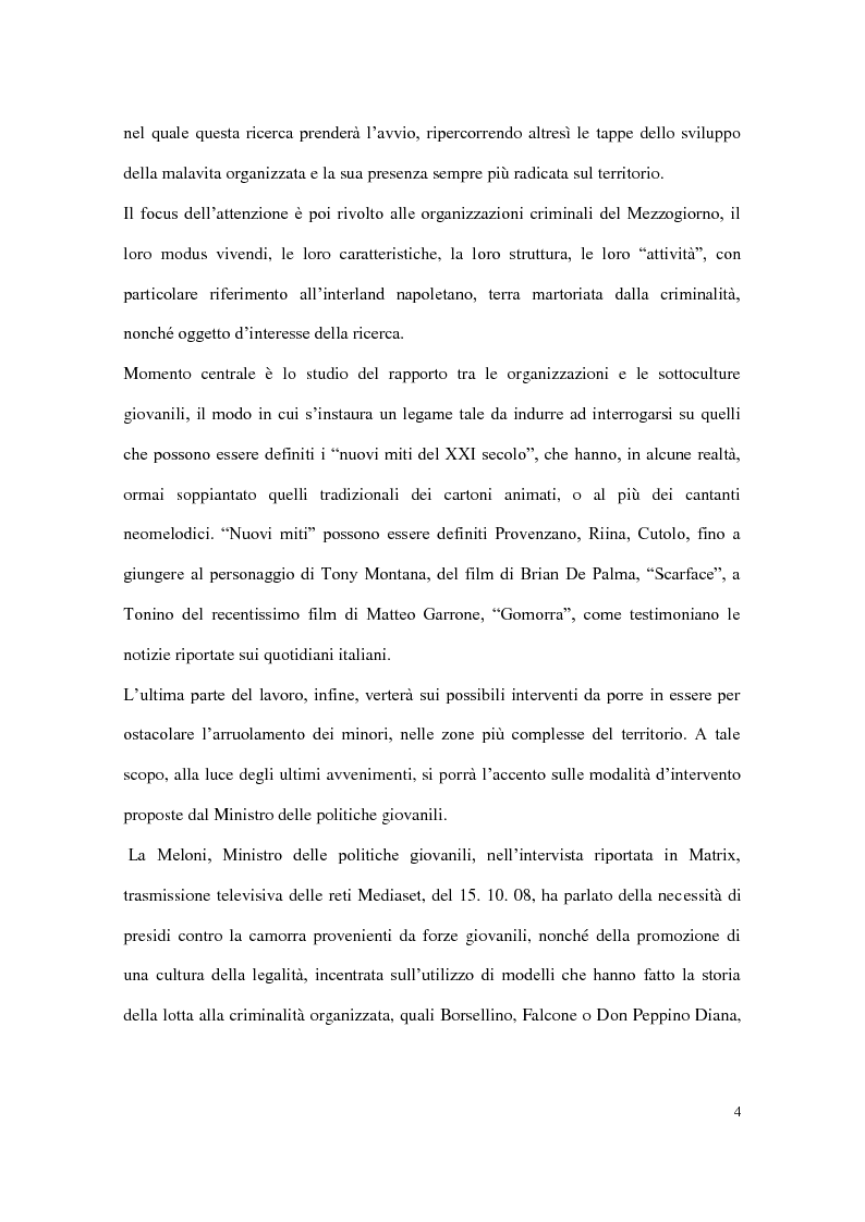Anteprima della tesi: Le organizzazioni criminali e le sottoculture giovanili, Pagina 3