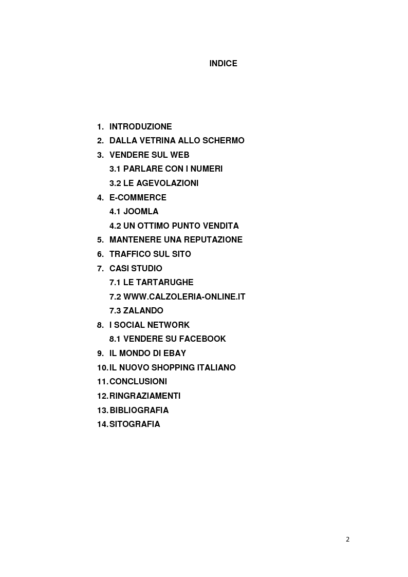 Indice della tesi: Dalla vetrina allo schermo: il nuovo shopping italiano, Pagina 1