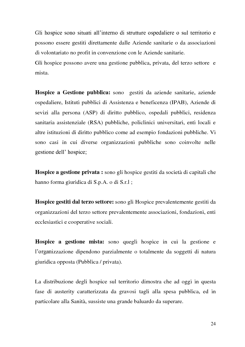 Estratto dalla tesi: Direzione Manageriale di un Hospice ed applicazione della legge 38/2010. La rete per le cure palliative. Modello applicabile a tutta l'area della fragilità