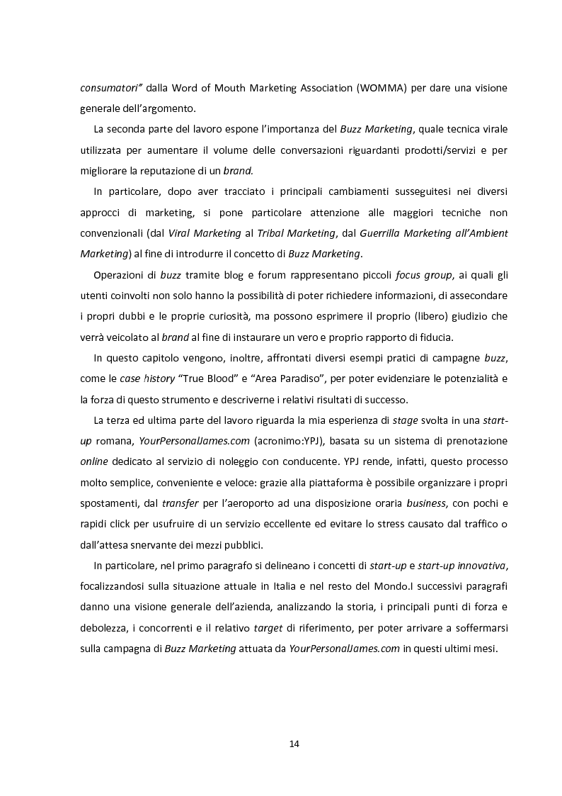 Estratto dalla tesi: Buzz Marketing, Word of Mouth ed il brusio digitale. Il caso YourPersonalJames.com