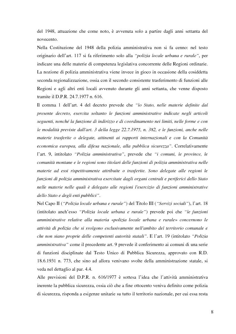 Anteprima della tesi: Storia della polizia locale. Specificità del caso italiano, Pagina 4